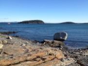 the ubiquitous Balance Rock, on the shore path in Bar Harbor